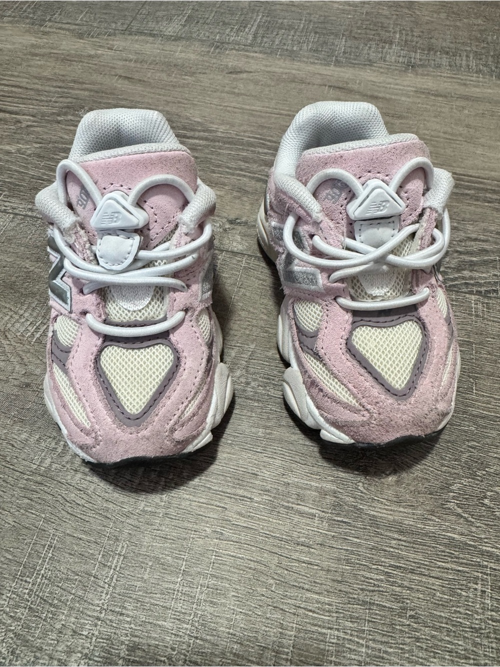 New Balance Kids Light Pink and White Athletic Sneakers
